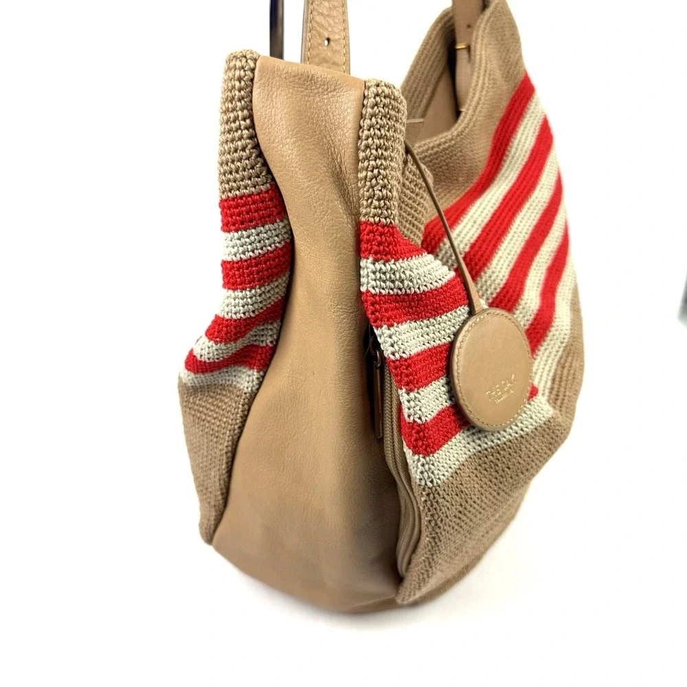 The Sak 120 Crochet Large Hobo Handbag Cabana Stripe Shoulder Bag Beachcore